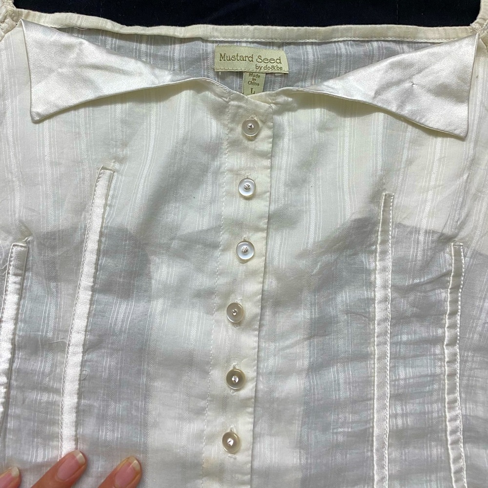 Mustard seed - L - White and silver
